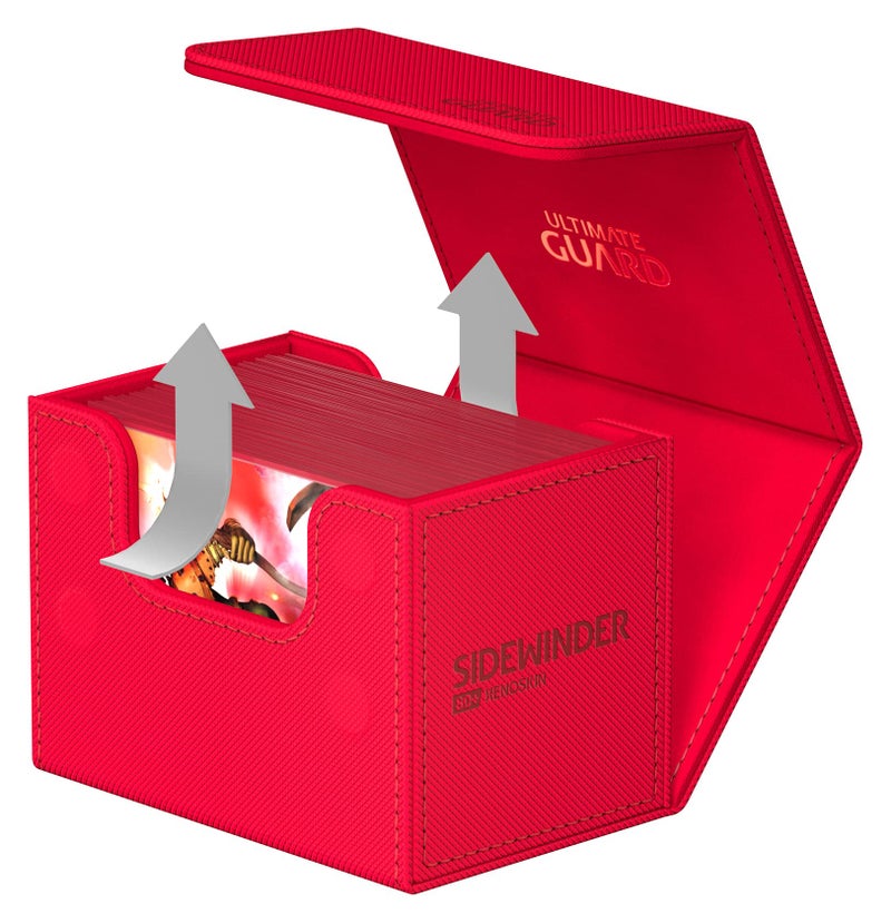 Ultimate Guard Sidewinder 80+  Deck Box for 80 Double-Sleeved TCG Cards  Red  Magnetic Closure & Microfiber Inner Lining for Secure Storage - Image 5